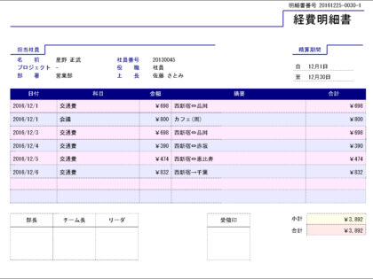 経費明細書